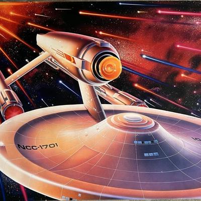 Rare Star Trek 1991 illustration of Enterprise NCC 1701 by Drew Struzan original movie poster