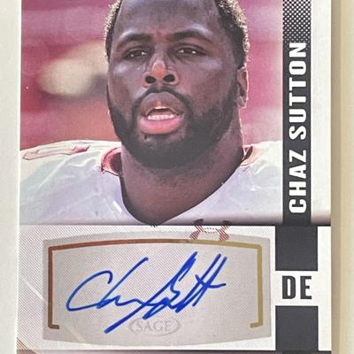 Chaz Sutton signed 2014 Sage Hit #A57 trading card