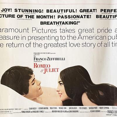 Romeo and Juliet 1968 vintage movie poster