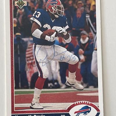 Buffalo Bills Kenneth Davis 1991 Upper Deck #192 signed trading card  