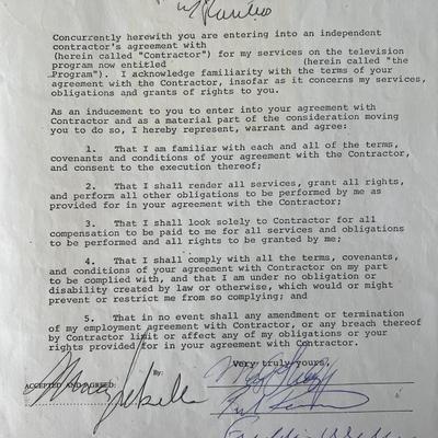 Paul Revere & the Raiders signed contract 