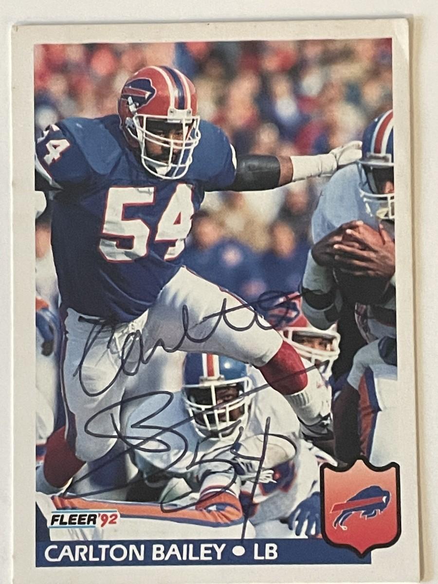 Buffalo Bills Carlton Bailey signed 1992 Fleer 17 trading card