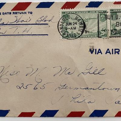 1940 Territory of Hawaii double rate cover