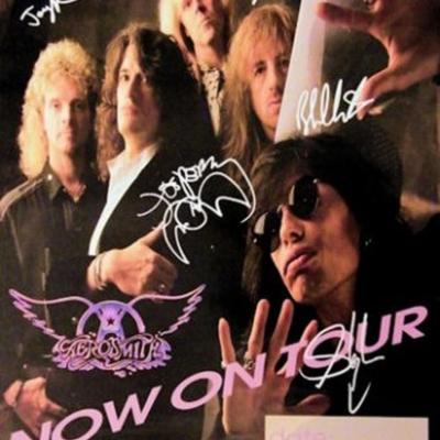 Aerosmith signed tour poster