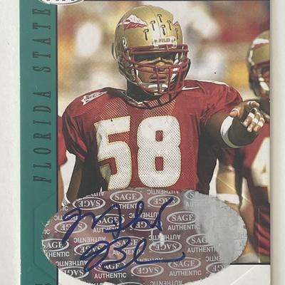 Florida State Seminoles Michael Boulware signed 2004 Sage Hit trading card