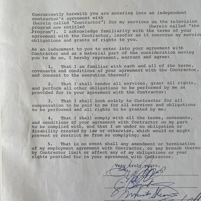 Vanilla Fudge signed contract 