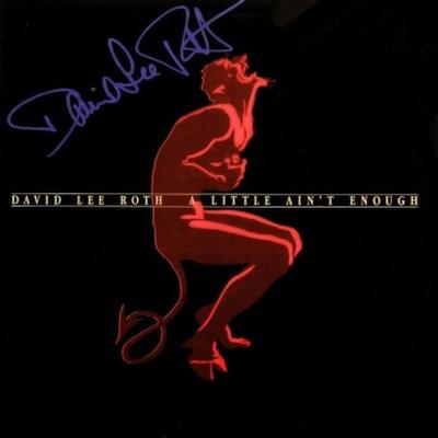 David Lee Roth signed "A Little Ain't Enough" album