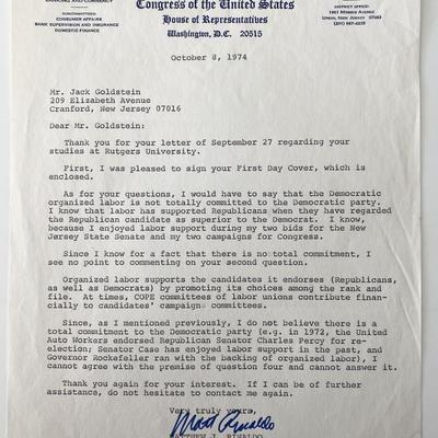Congressman Matthew J. Rinaldo signed letterc
