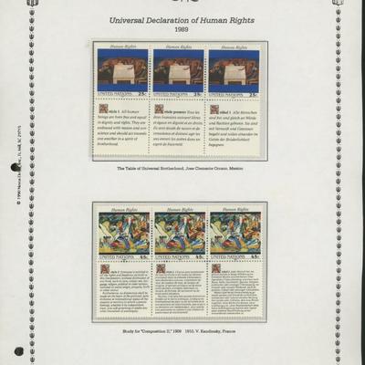 United Nations New York Stamps 1989