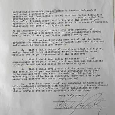 Billy Lee Riley signed contract 