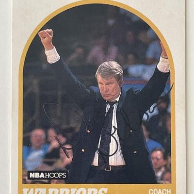 Warriors Don Nelson signed 1989-90 #273 NBA Hoops trading card