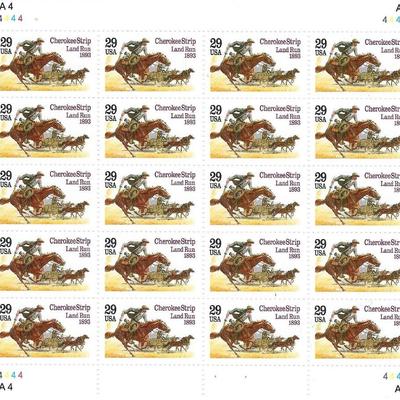1983 Cherokee Strip Land Run stamp sheet 