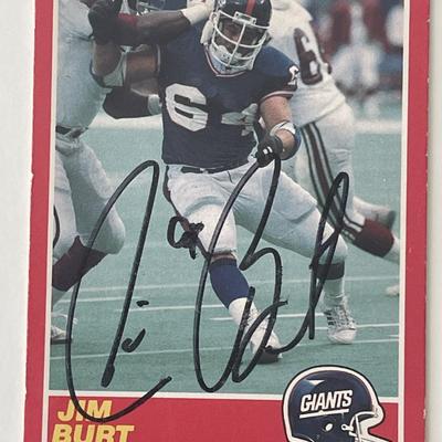New York Giants Jim Burt 1989 Score #138 signed card