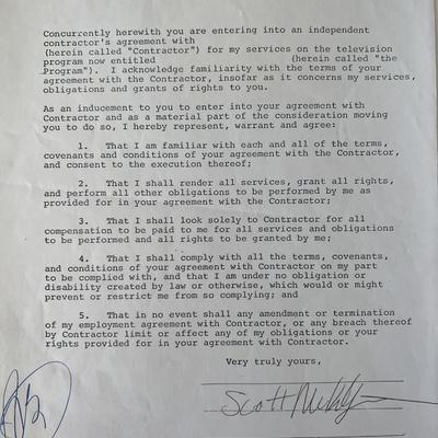 Scott McKenzie signed contract