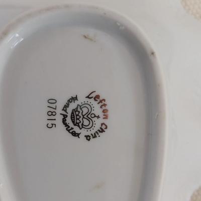Vintage Coffee Saucer With Handle & Hand Painted Lefton China Leaf (LR)
