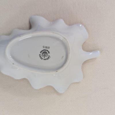 Vintage Coffee Saucer With Handle & Hand Painted Lefton China Leaf (LR)