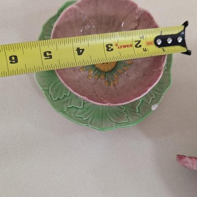 Carlton Ware Pink Buttercup Bowls & Plate (LR)