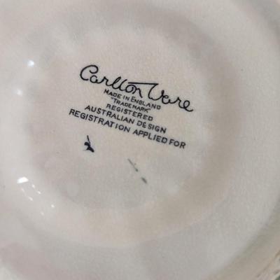 Carlton Ware Pink Buttercup Bowls & Plate (LR)