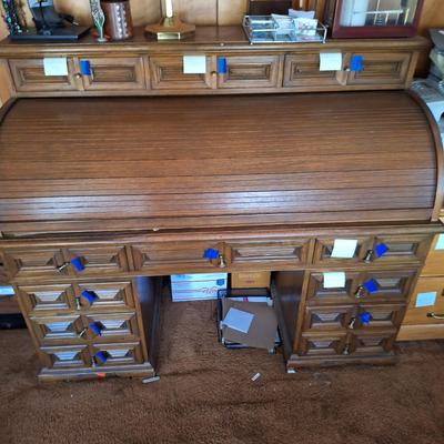 Teak Rolltop Desk