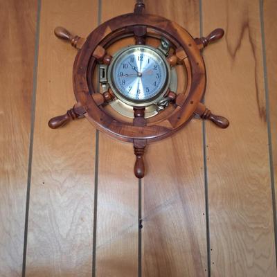 Ship wheel clock