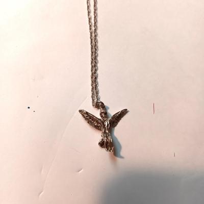 STERLING SILVER ANGEL PENDANT AND STERLING CHAIN