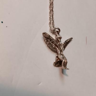 STERLING SILVER ANGEL PENDANT AND STERLING CHAIN