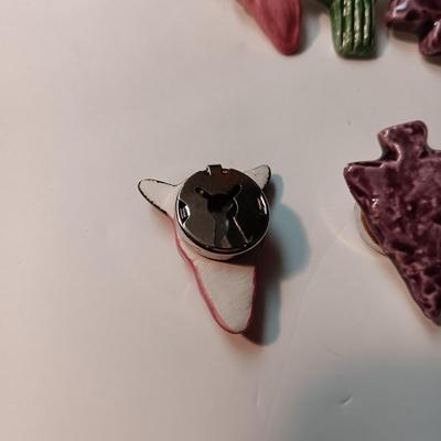 SW STYLE BUTTON COVERS, BROOCH AND PIERCED EARRINGS