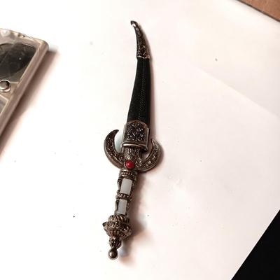 CLIP ON AVIATOR SUNGLASSES, SMALL DAGGER, SWISS ARMY KNIFE AND OLD LIGHTER