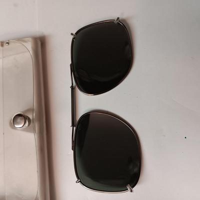 CLIP ON AVIATOR SUNGLASSES, SMALL DAGGER, SWISS ARMY KNIFE AND OLD LIGHTER