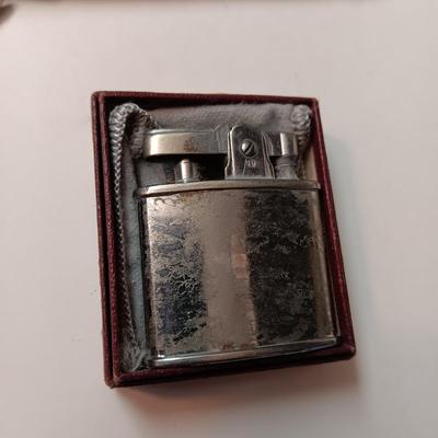 CLIP ON AVIATOR SUNGLASSES, SMALL DAGGER, SWISS ARMY KNIFE AND OLD LIGHTER
