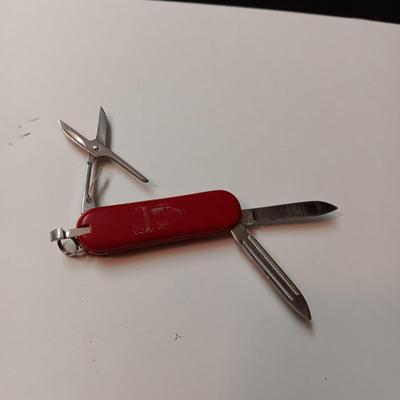 CLIP ON AVIATOR SUNGLASSES, SMALL DAGGER, SWISS ARMY KNIFE AND OLD LIGHTER