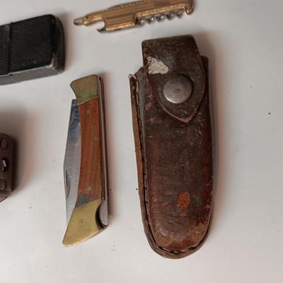 POCKET KNIVES, WHISTLE, GOLF PENCIL SHARPENER, BUTANE LIGHTER AND MORE