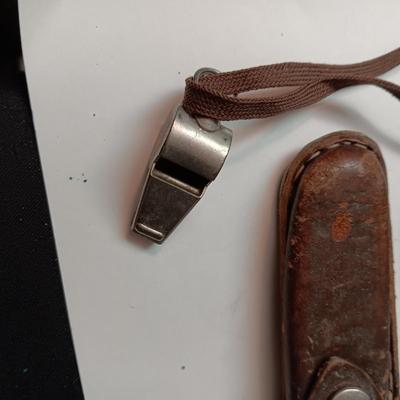 POCKET KNIVES, WHISTLE, GOLF PENCIL SHARPENER, BUTANE LIGHTER AND MORE