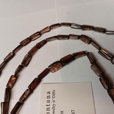 3 STRINGS OF HANDMADE BEADS