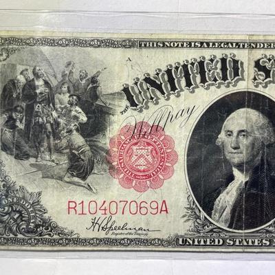 Series of 1917 Circulated Condition $1 Legal Tender Large Size Legal Tender Red Seal Currency as Pictured. Free Domestic Shipping.