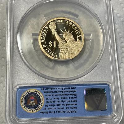 ANACS Certified 2016-S PROOF70 DEEP CAMEO RONALD REAGAN Presidential Dollar Coin "First Strike" as Pictured. FREE DOMESTIC...