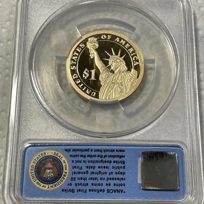 ANACS Certified 2016-S PROOF70 DEEP CAMEO GERALD FORD Presidential Dollar Coin "First Strike" as Pictured. FREE DOMESTIC SHIPPING.