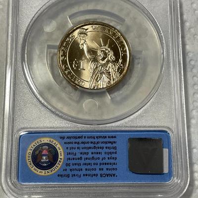 ANACS Certified 2016-P MS67 RICHARD NIXON Presidential Dollar Coin "First Strike" as Pictured. FREE DOMESTIC SHIPPING.