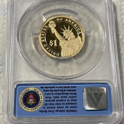 ANACS Certified 2013-S PROOF70 DEEP CAMEO WOODROW WILSON Presidential Dollar Coin "First Strike" as Pictured. FREE DOMESTIC...