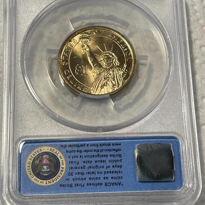 ANACS Certified 2015-P MS67 JOHN F. KENNEDY Presidential Dollar Coin "First Strike" as Pictured. FREE DOMESTIC SHIPPING.