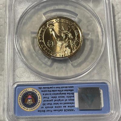 ANACS Certified 2011-D MS67 RUTHERFORD B. HAYES Presidential Dollar Coin "First Strike" as Pictured. FREE DOMESTIC SHIPPING.