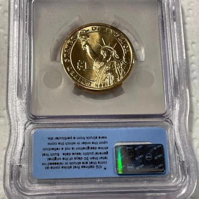 ICG Certified 2008-D MS67 JAMES MONROE Presidential Dollar Coin "First Strike" as Pictured. FREE DOMESTIC SHIPPING.