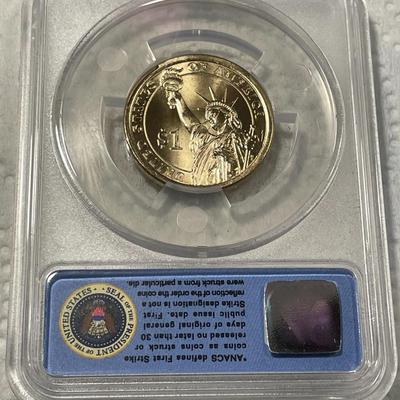 ANACS Certified 2014-D MS67 HERBERT HOOVER Presidential Dollar Coin "First Strike" as Pictured. FREE DOMESTIC SHIPPING.