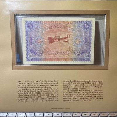 Maldives 5 Rupees Banknote/Currency in Uncirculated Condition by Fleetwood as Pictured. Free Domestic Shipping.
