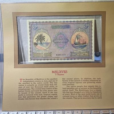Maldives 5 Rupees Banknote/Currency in Uncirculated Condition by Fleetwood as Pictured. Free Domestic Shipping.