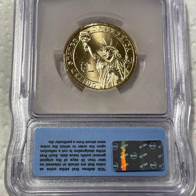 ICG Certified 2007-P MS67 John Adams Presidential Dollar Coin "First Strike" as Pictured. FREE DOMESTIC SHIPPING.