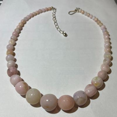 Jay King (DTR) Sterling Silver New Never Used Fashion Pink Coral Beads 18"-20" Adjustable Necklace Preowned from an Estate....