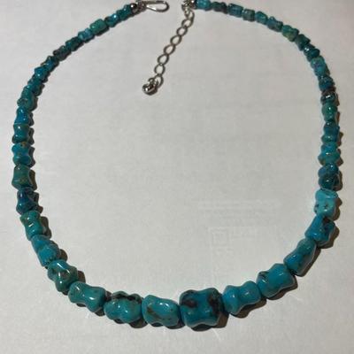 Jay King (DTR) Sterling Silver New Never Used Fashion Turquoise Beads 18"-20" Adjustable Necklace Preowned from an Estate....