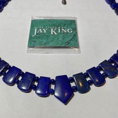 Jay King (DTR) Sterling Silver New Never Used Fashion Lapis Designer Necklace 16-19" Adjustable Preowned from an Estate. (Jewelry...