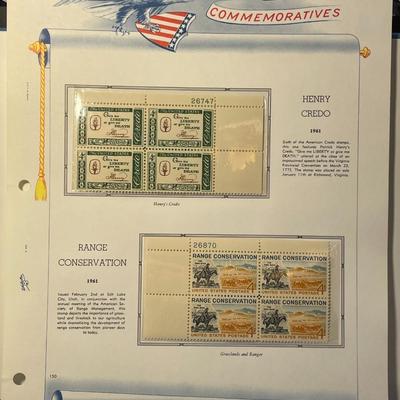 Henry Credo & Range Conservation 1961 Mint Condition US Stamp Plate Blocks Page as Pictured. Only One $5 Shipping Charge for 1 or 100...